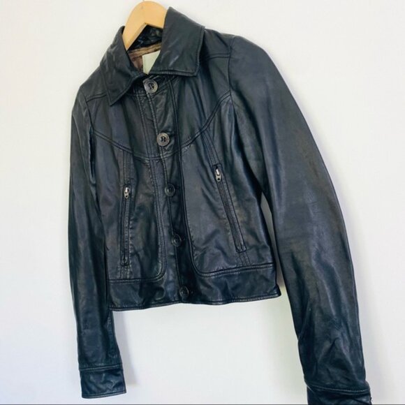 Diesel Cropped Leather Jacket - Picture 3 of 13